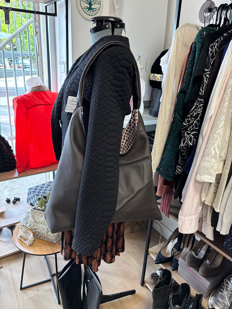 Miniature : Sac épaule en cuir marron 