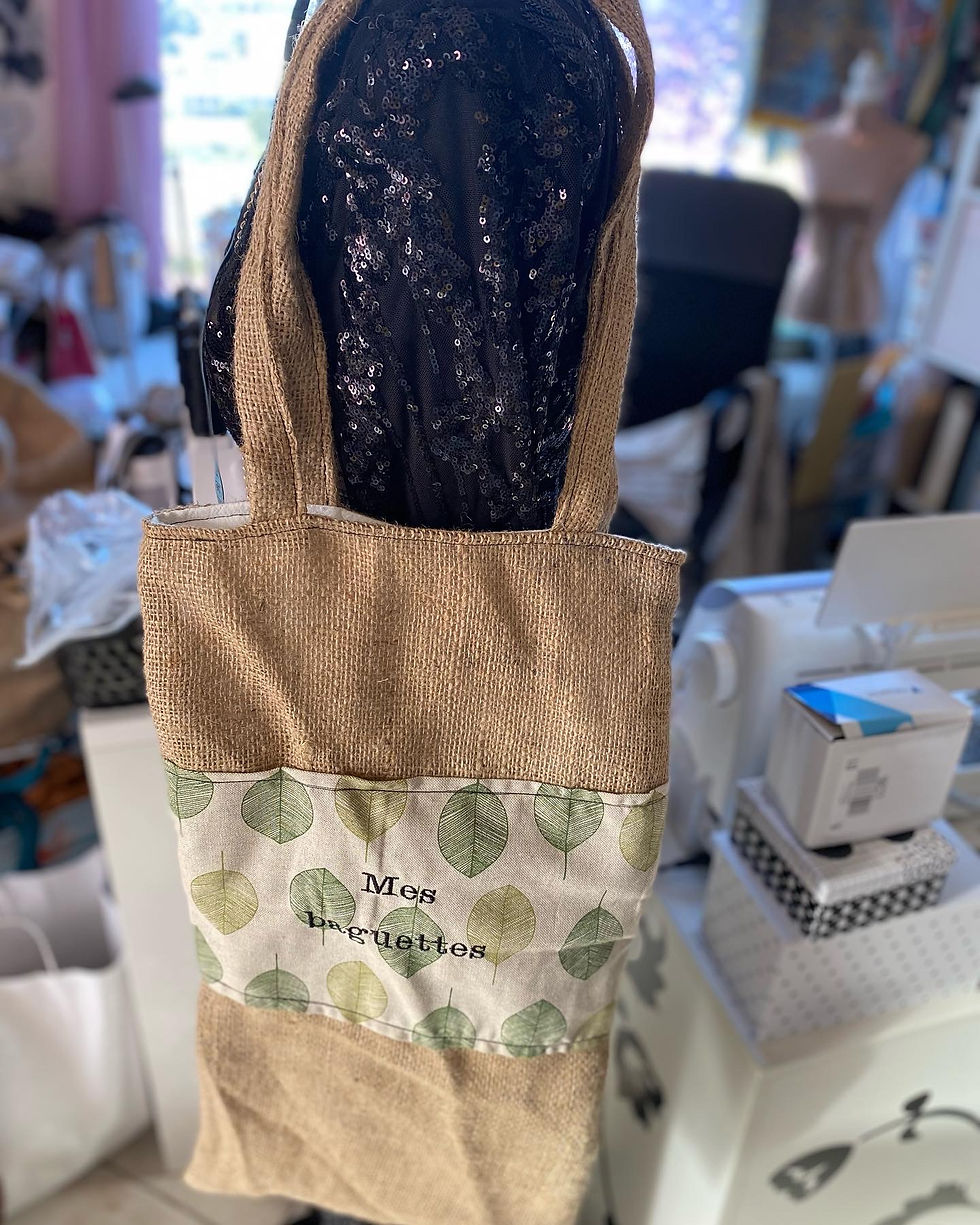 Sac à Pain Écologique "Mes Baguettes" en Toile de Jute