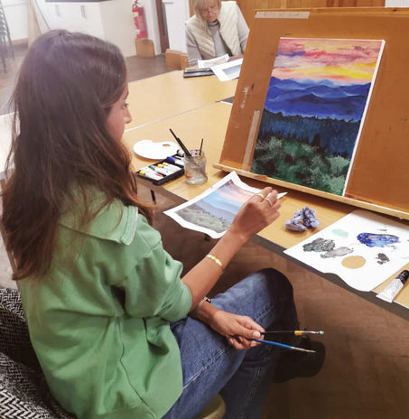 Vicki Gorman Art Class Students Sharing Their Work | Vicki Gorman Best Art Teacher In Solihull  