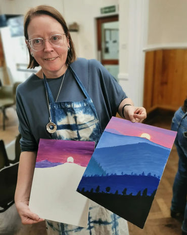 Vicki Gorman Art Class Students Sharing Their Work | Vicki Gorman Best Art Teacher In Solihull  