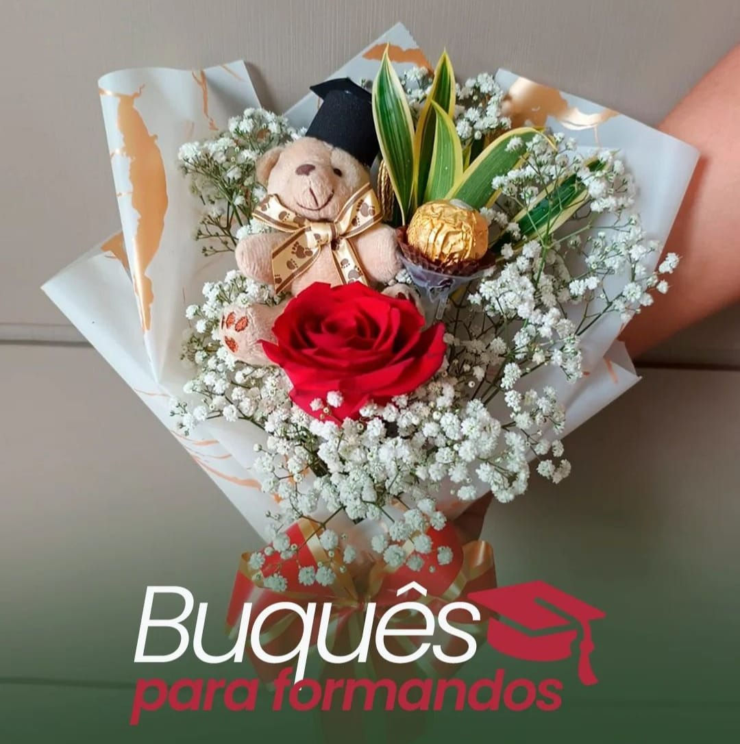 Buquê Doce Encanto Formatura - Rosa