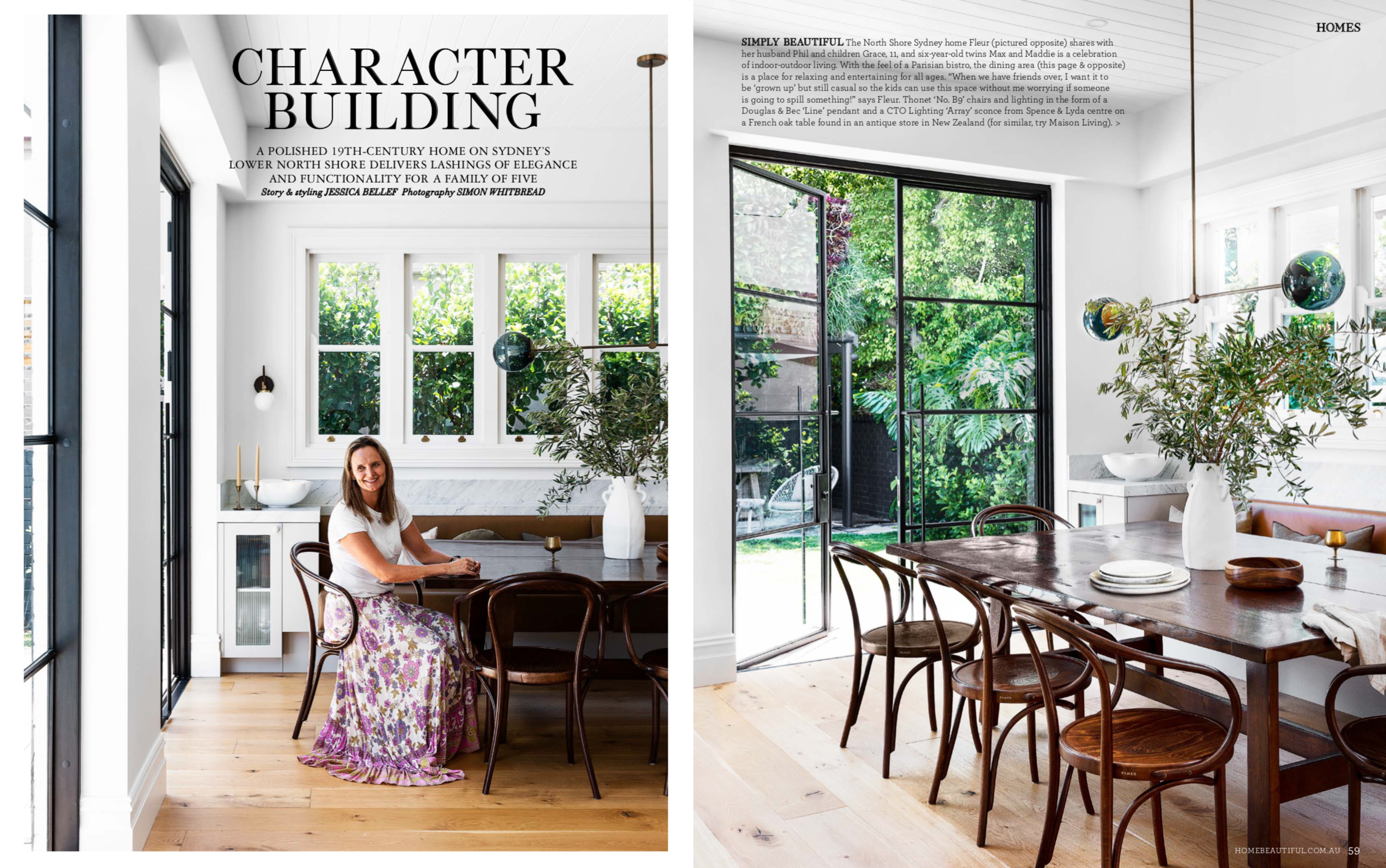 Editorial styling and feature writing for Home Beautiful with photography by Simon Whitbread