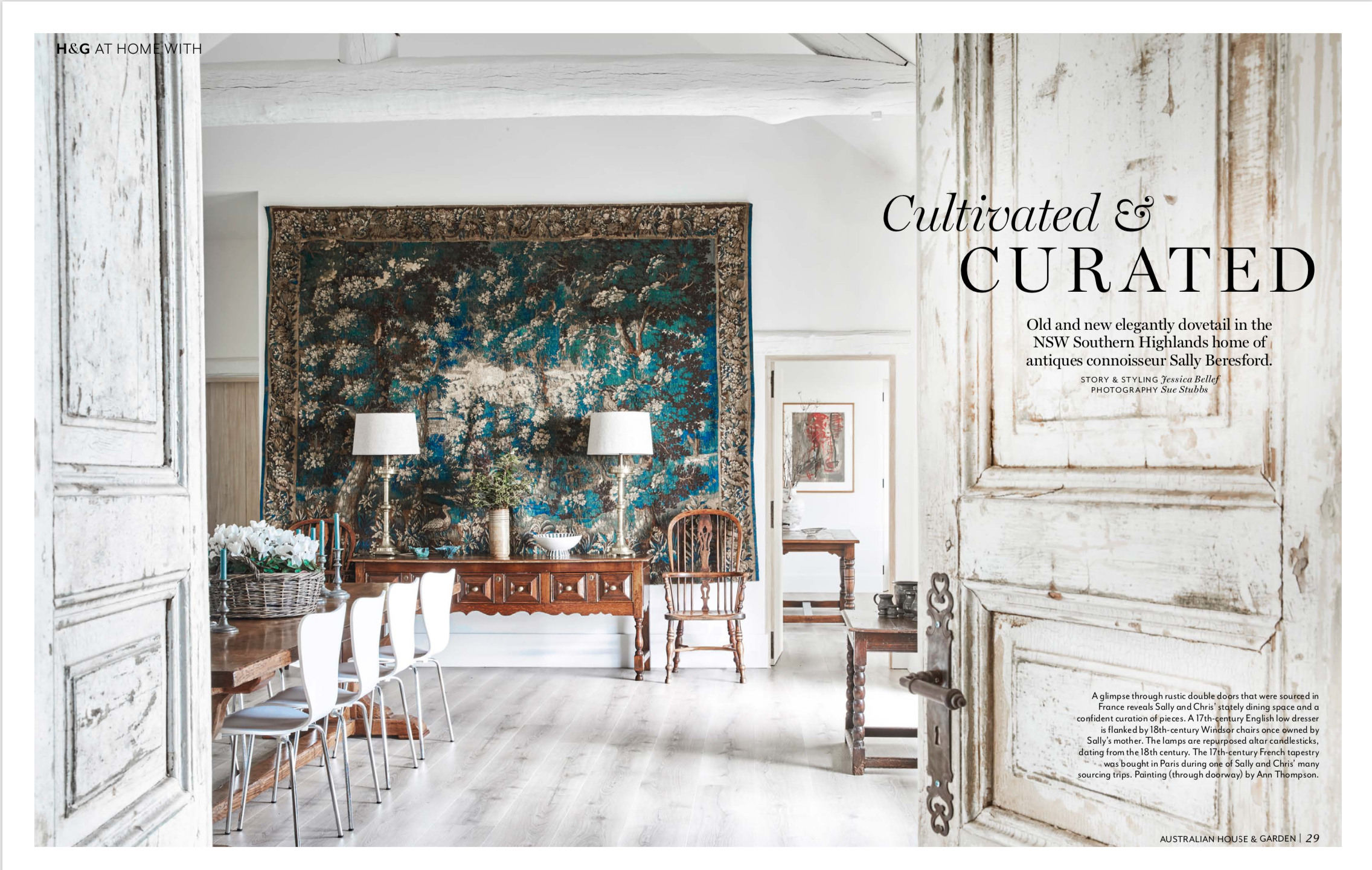 Editorial styling and feature writing for House & Garden with photography by Sue Stubbs