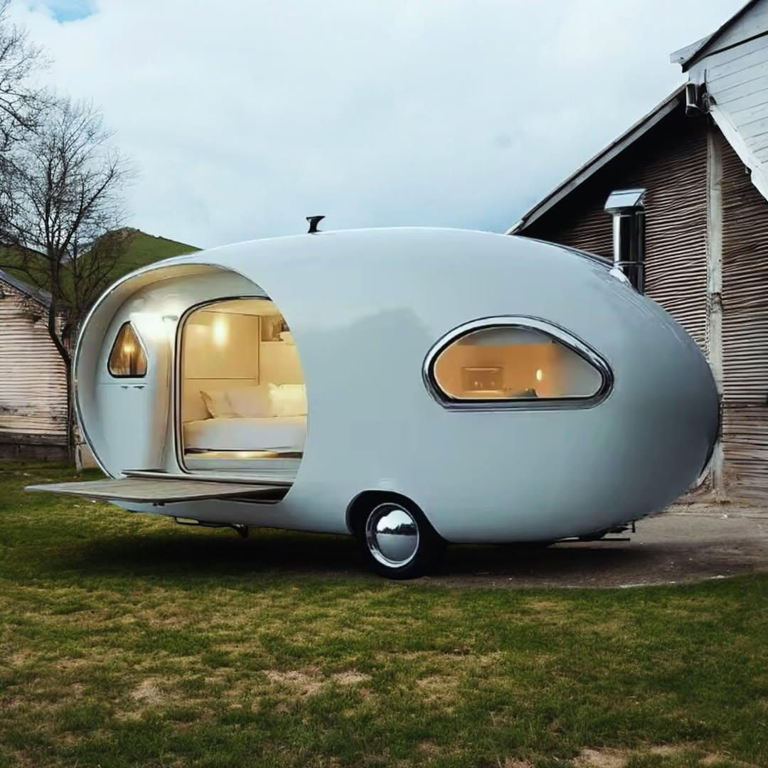 Retro-Futuristic Teardrop Camper
