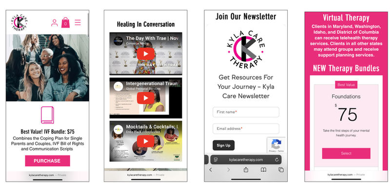 Kyla Care Therapy Website