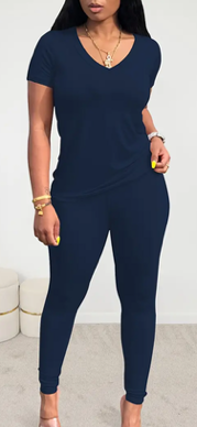 Thumbnail: Women Slim Fit Two-piece Pants Set
