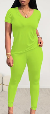 Thumbnail: Women Slim Fit Two-piece Pants Set