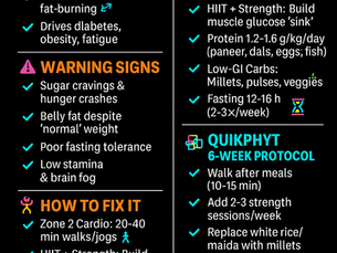 🧬 Metabolic Inflexibility: The Hidden Root of India’s Obesity & Diabetes Epidemic — and How to Fix It