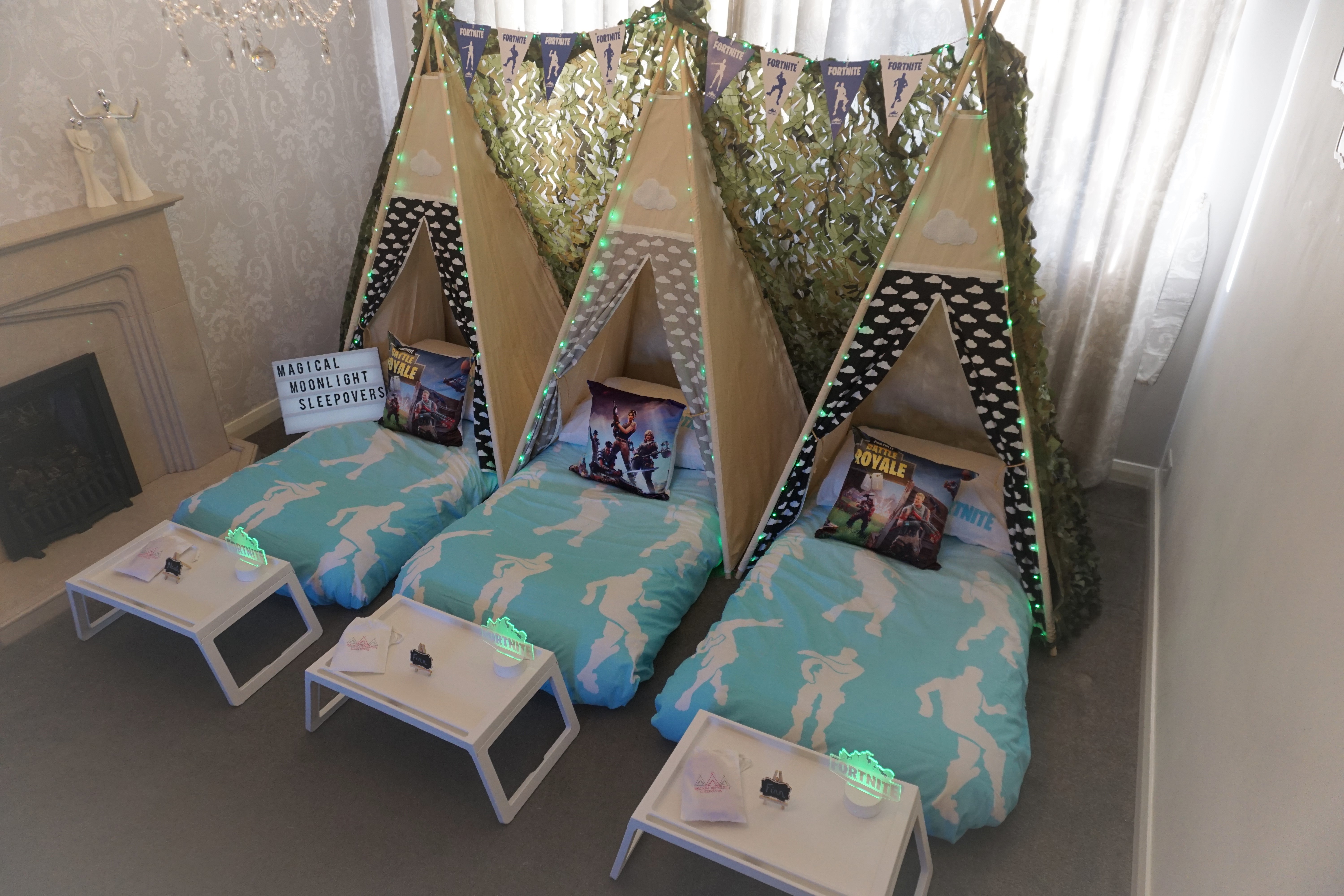 fortnite teepee sleepover parties - fortnite teepee party