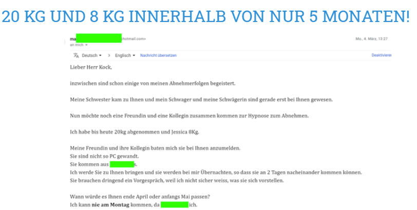 Effahrungen mit dem hypnotischen Magenband