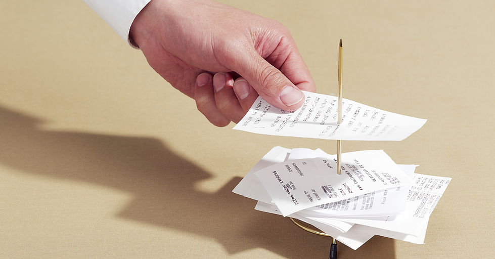 Hand Managing Receipts