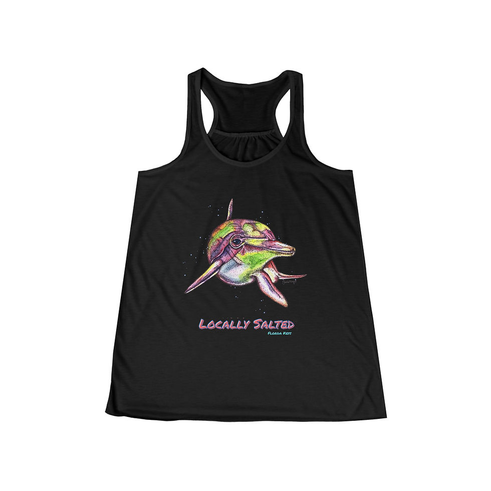 Thumbnail: Locally Salted Dolphin Ladies' Racerback Tank