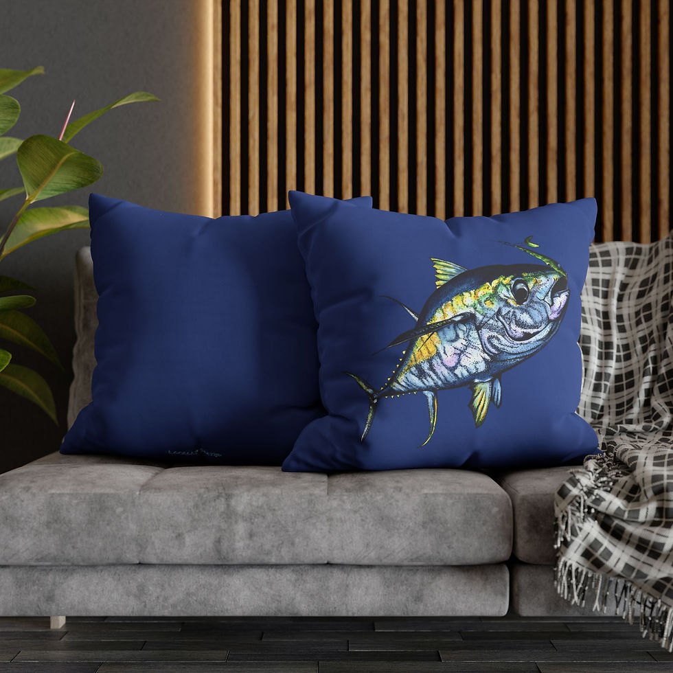 Thumbnail: Tuna Square Poly Canvas Pillowcase Locally Salted 