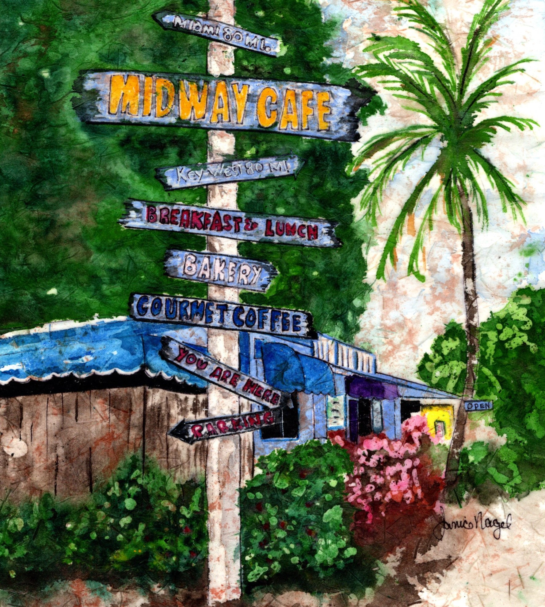 MIDWAY BATIK WATERCOLOR ON RICE PAPER ORIGINAL