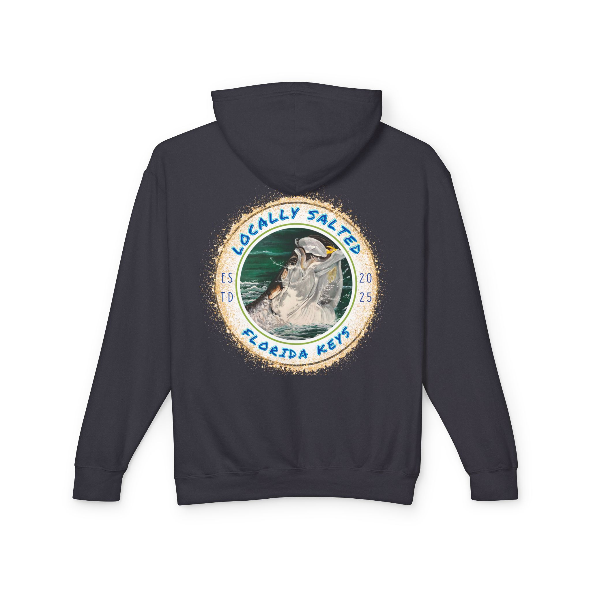 Locally Salted Tarpon Circle Unisex Lightweight Hooded Sweatshirt