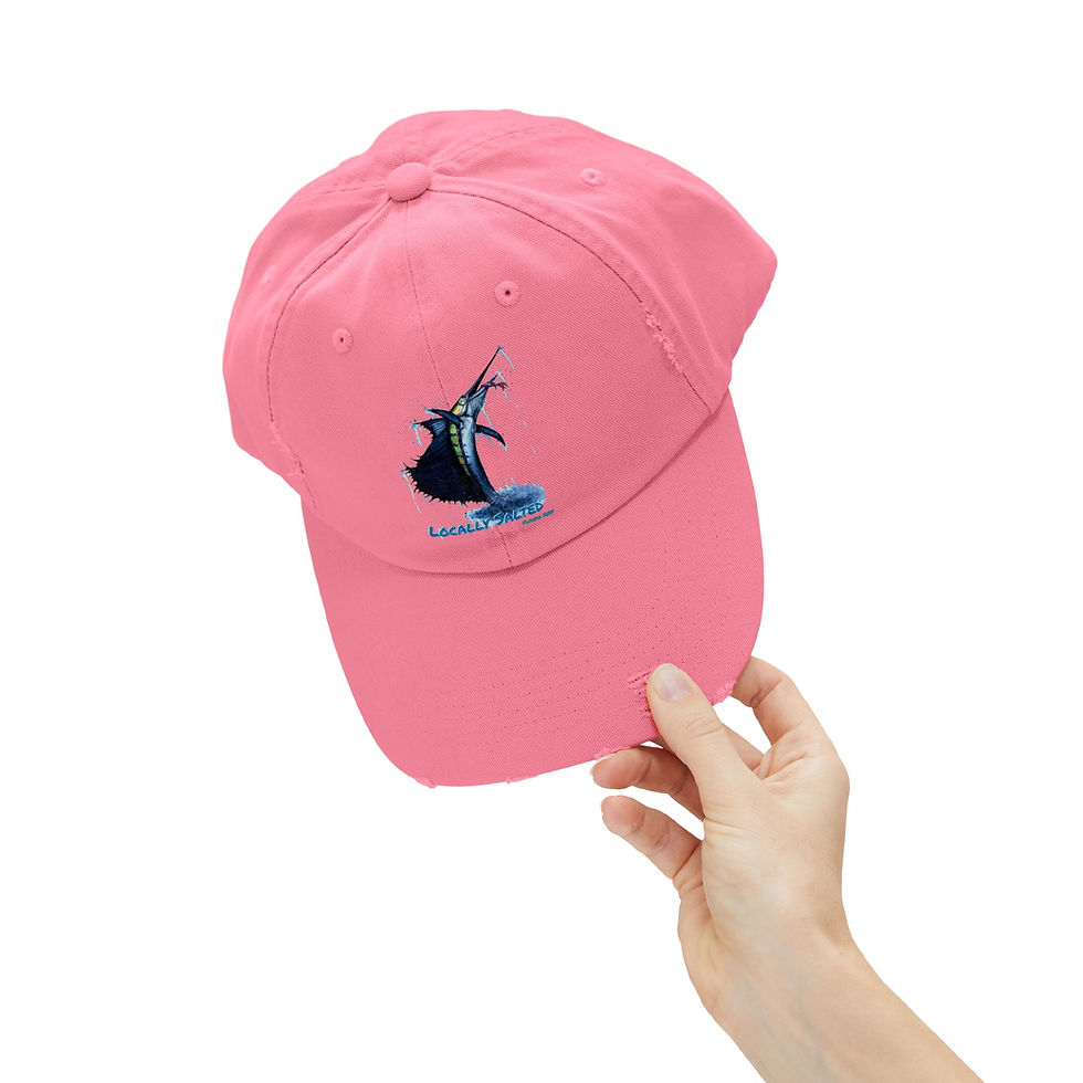 Thumbnail: Locally Salted Sailfish Unisex Distressed Cap