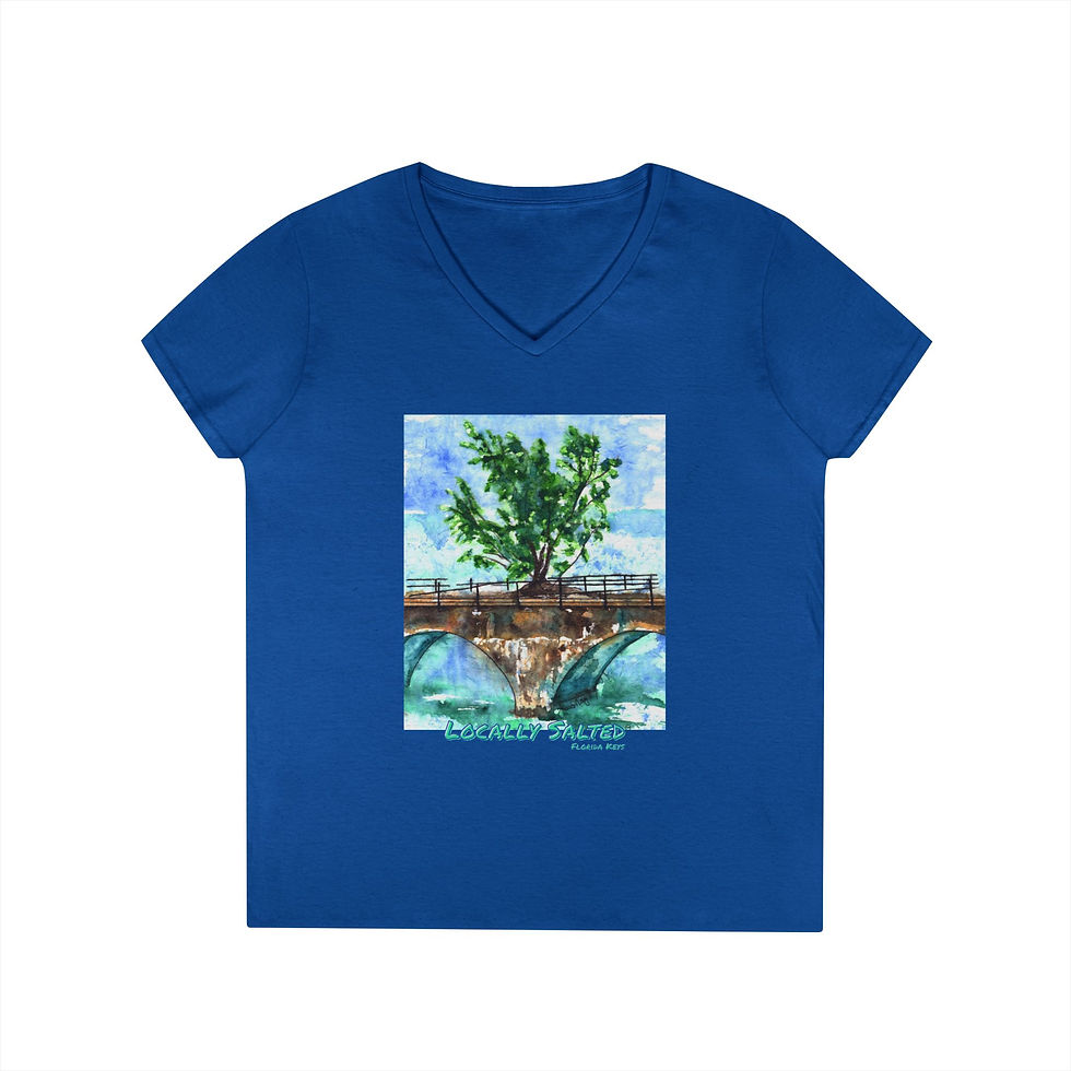 Thumbnail: Locally Salted Fred the Tree Ladies' V-Neck T-Shirt