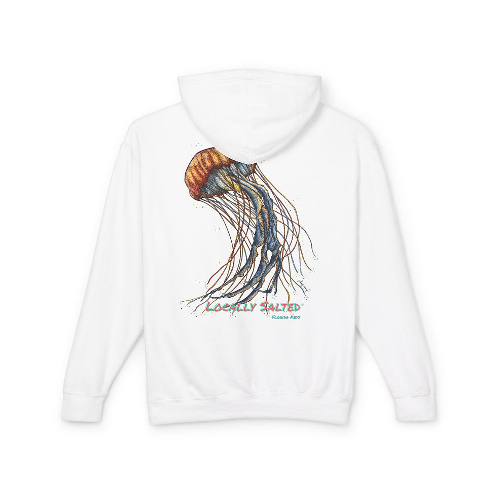 Thumbnail: Locally Salted Jellyfish Unisex Lightweight Hooded Sweatshirt