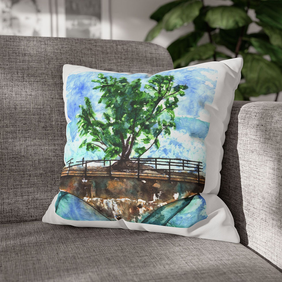 Thumbnail: Fred The Tree  Square Poly Canvas Pillowcase Locally Salted 