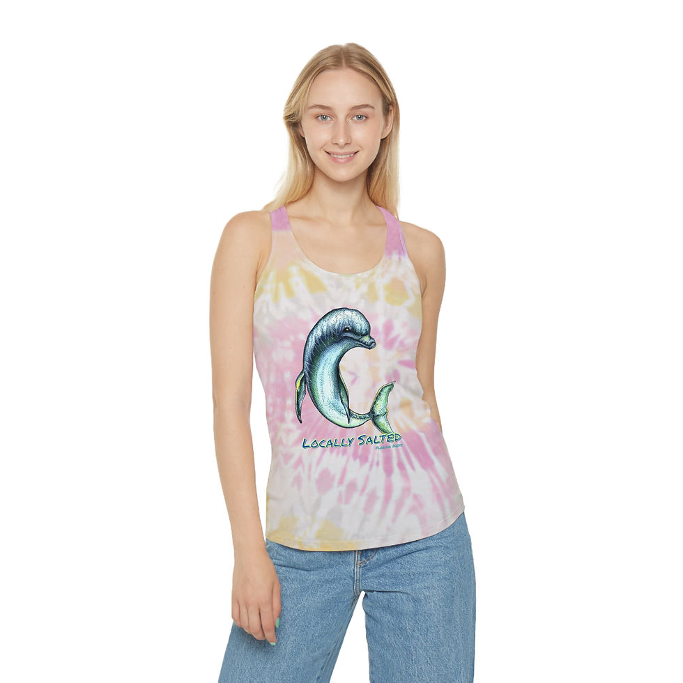 Thumbnail: Blue Dolphin Tie Dye Racerback Tank Top