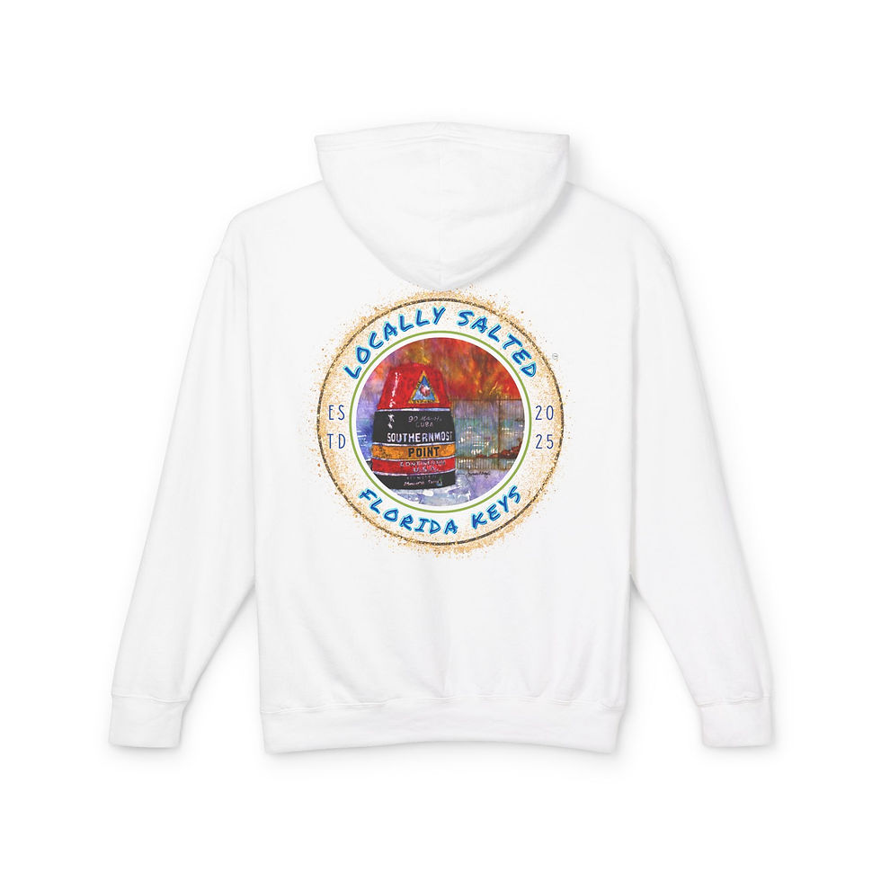 Thumbnail: Locally Salted Southern Most Point Unisex Lightweight Hooded Sweatshirt