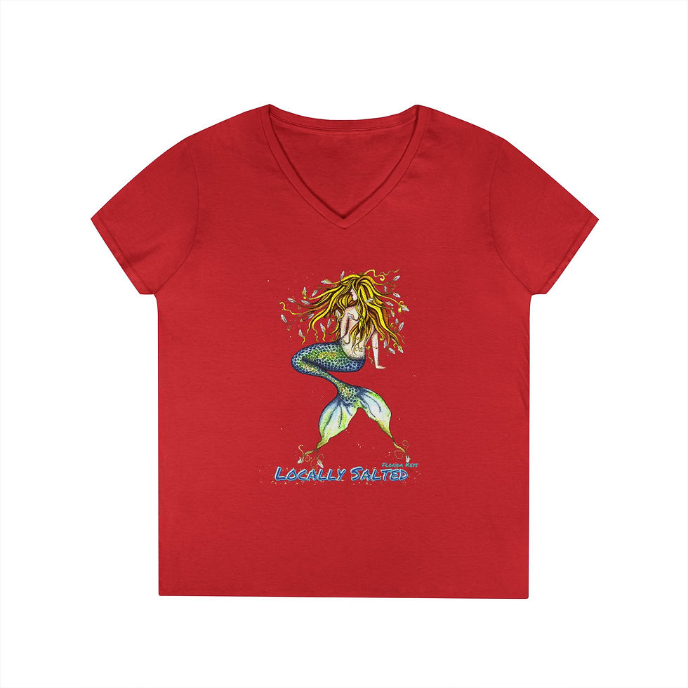 Thumbnail: Locally Salted Mermaid Ladies' V-Neck T-Shirt