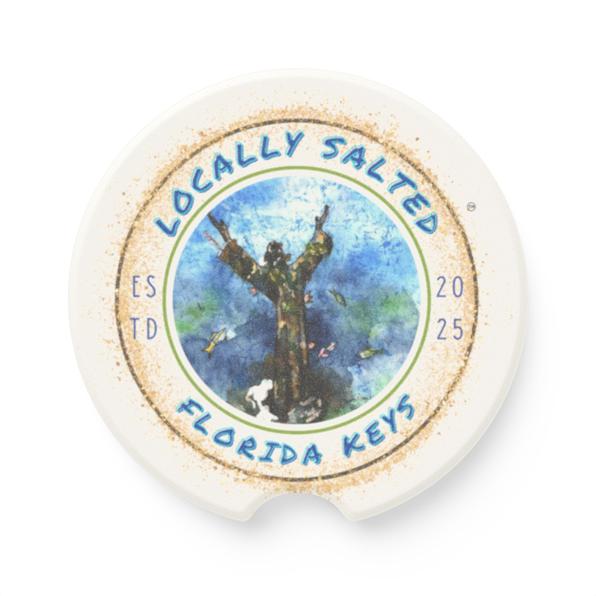 Locally Salted Soapstone Car Coaster Christ Of The Abyss Design