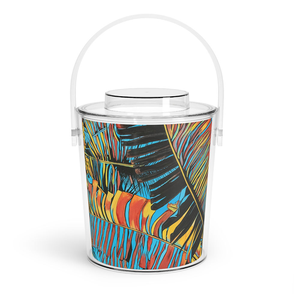 Thumbnail: Ice Bucket with Tongs Locally Salted Palm Leaf 