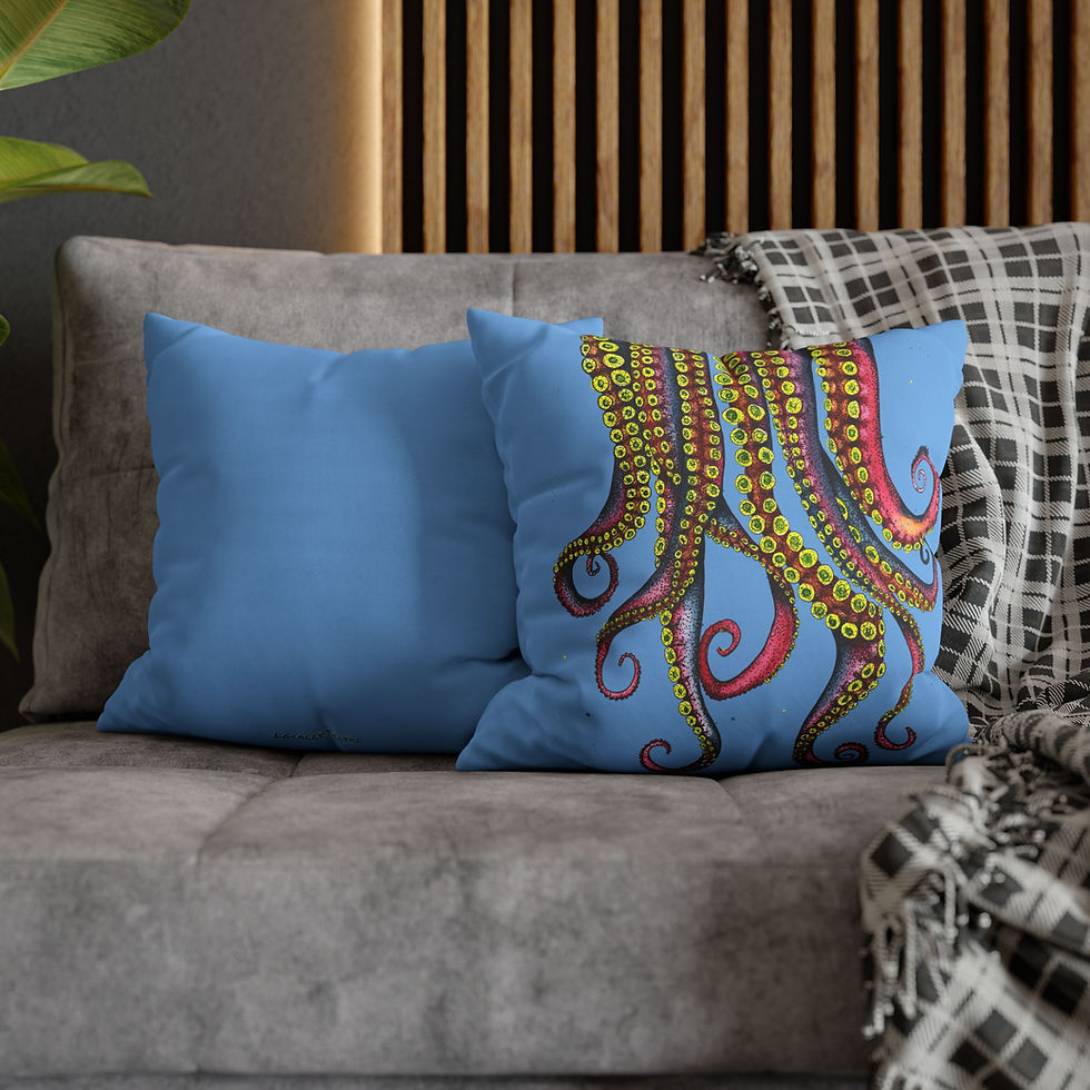 Tentacles Square Poly Canvas Pillowcase Locally Salted