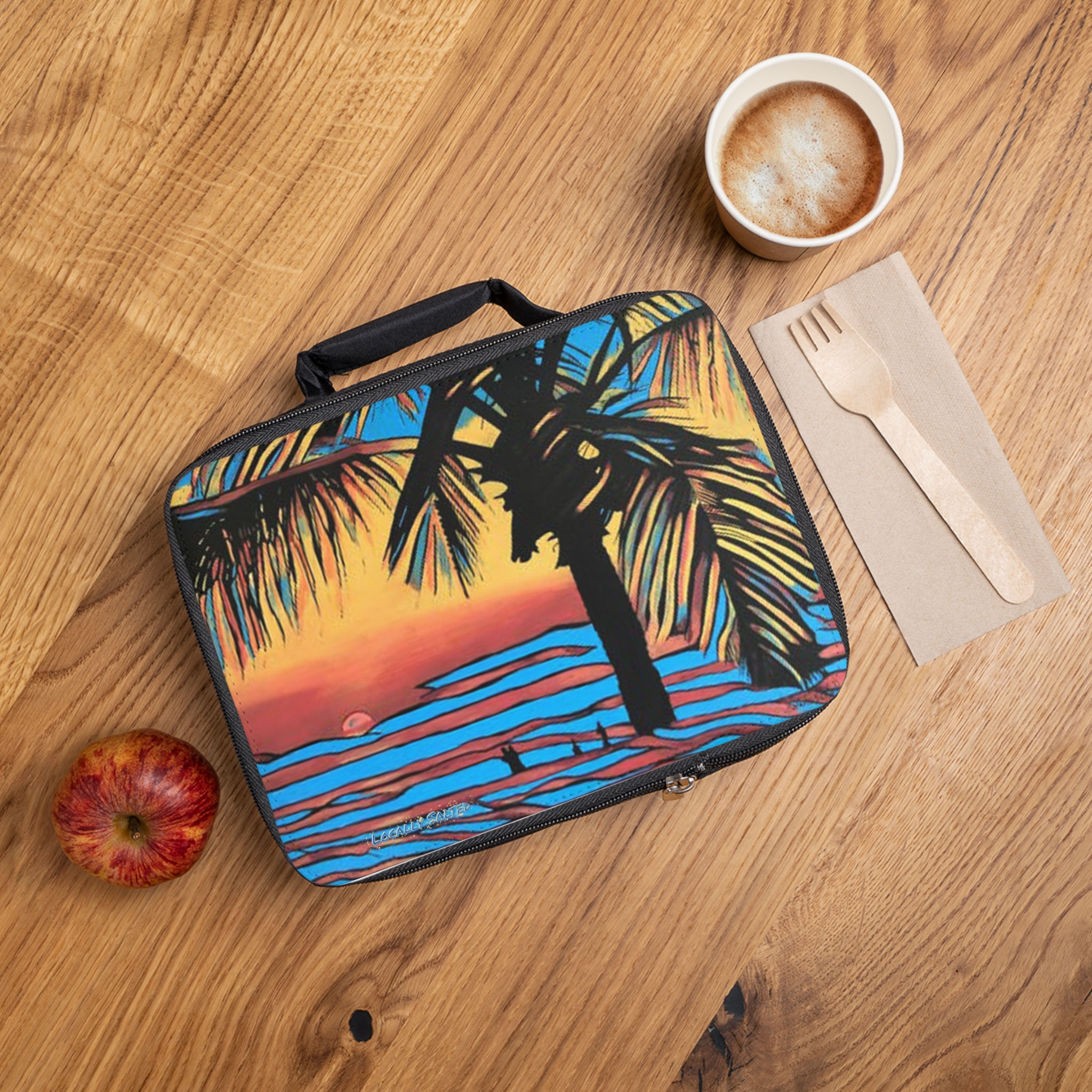 Lunch Bag Locally Salted Sunset Palm Design