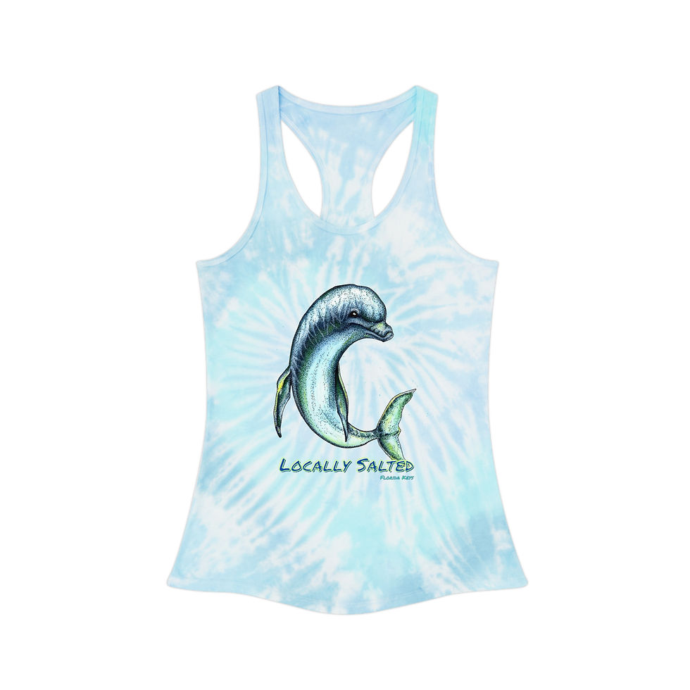 Thumbnail: Blue Dolphin Tie Dye Racerback Tank Top