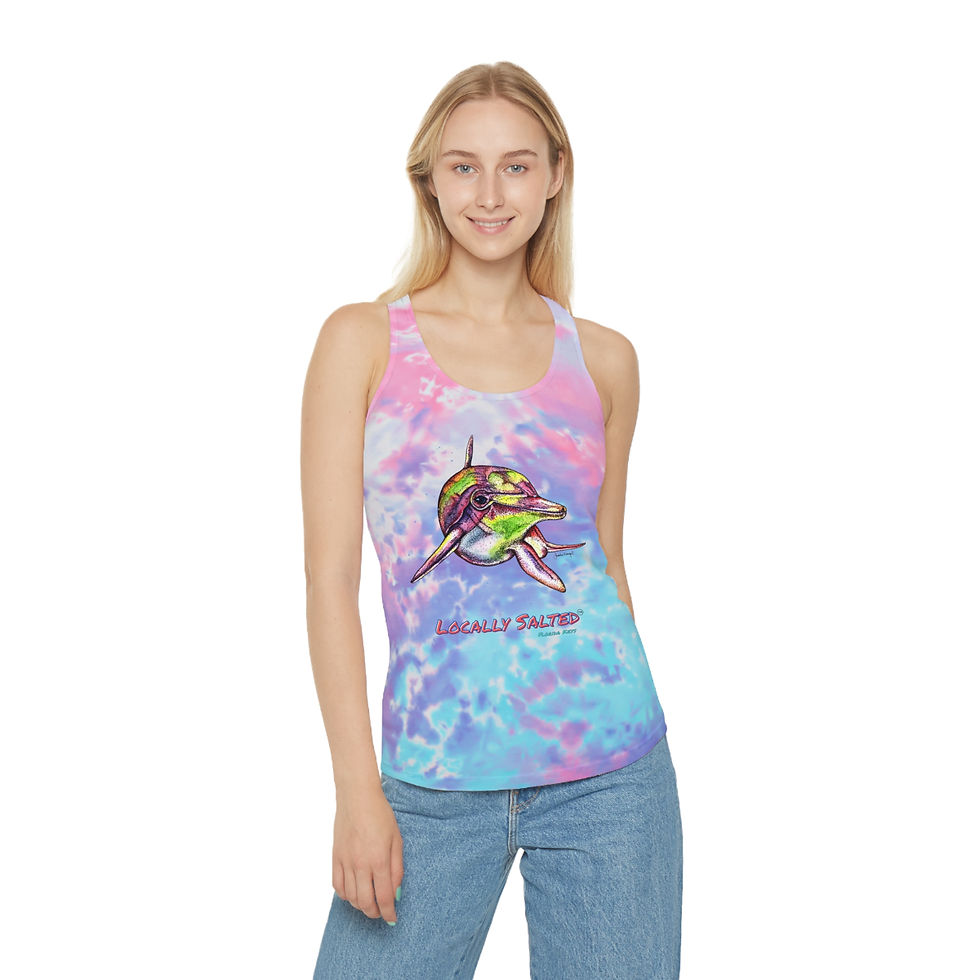 Thumbnail: Colorful Dolphin Tie Dye Racerback Tank Top