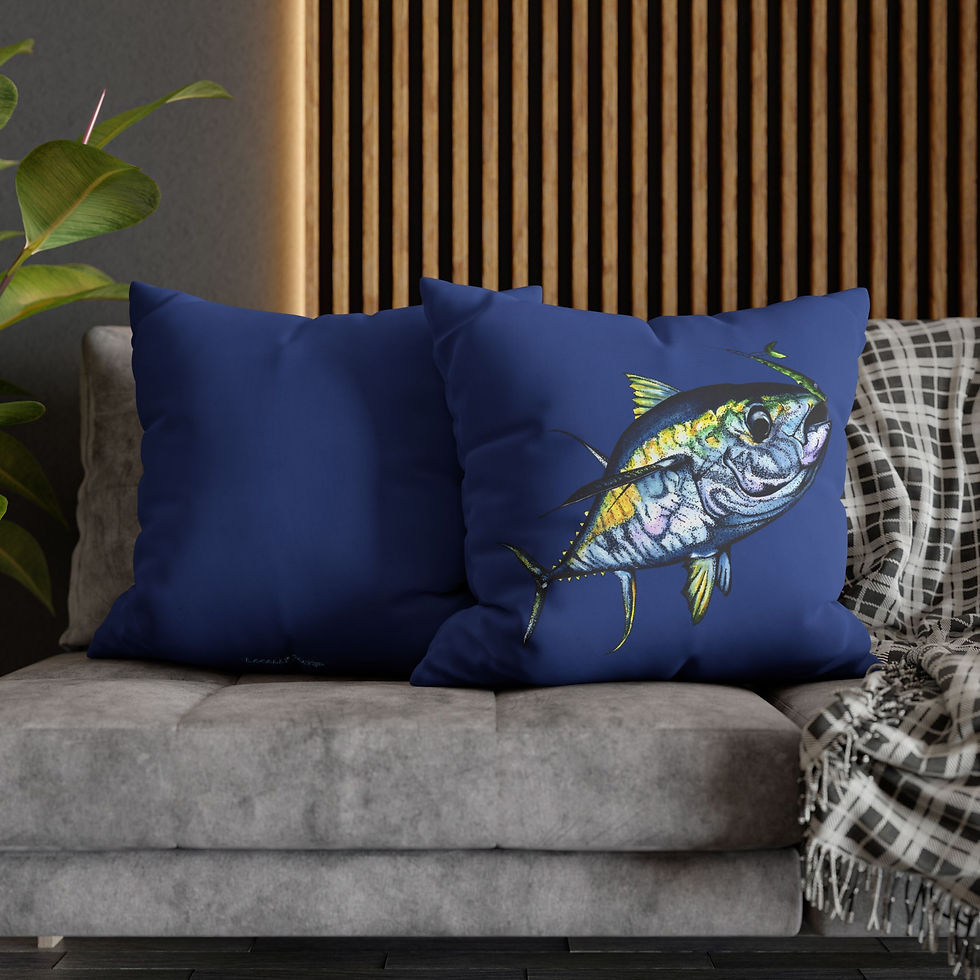 Thumbnail: Tuna Square Poly Canvas Pillowcase Locally Salted 