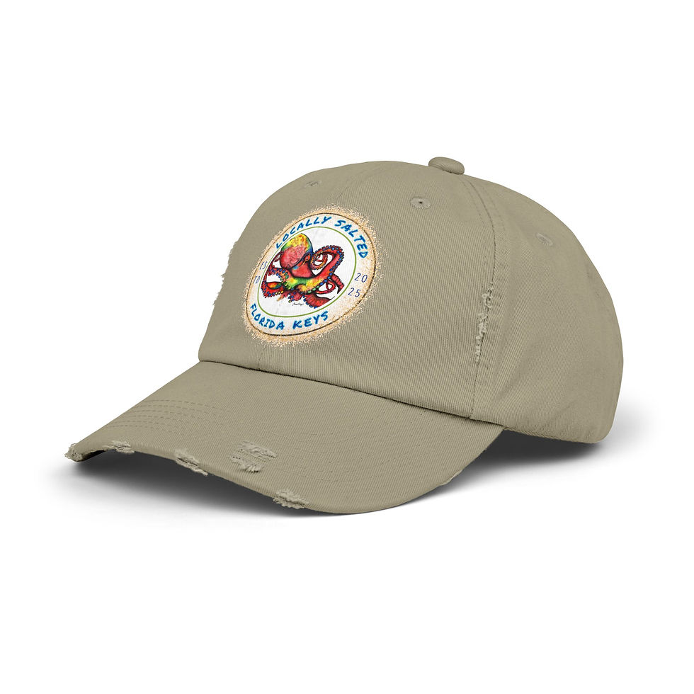 Thumbnail: Locally Salted Octopus Circle Unisex Distressed Cap