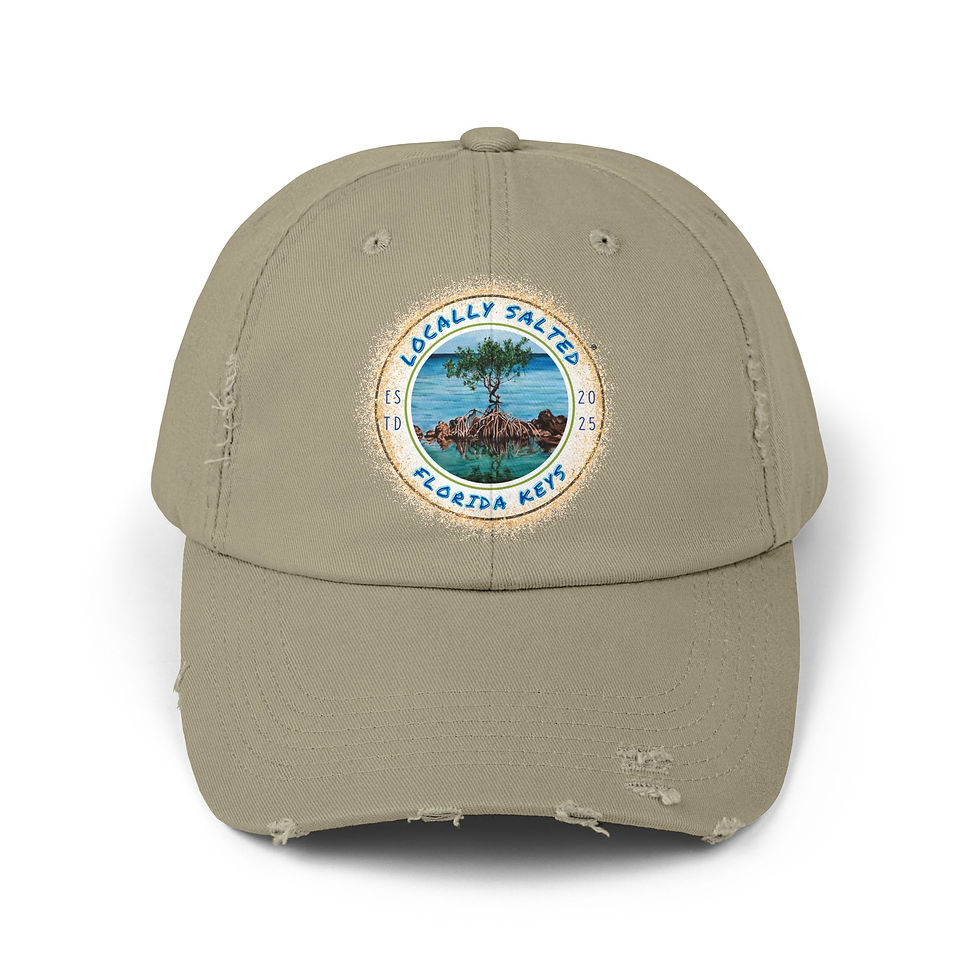 Thumbnail: Locally Salted Mangrove Unisex Distressed Cap