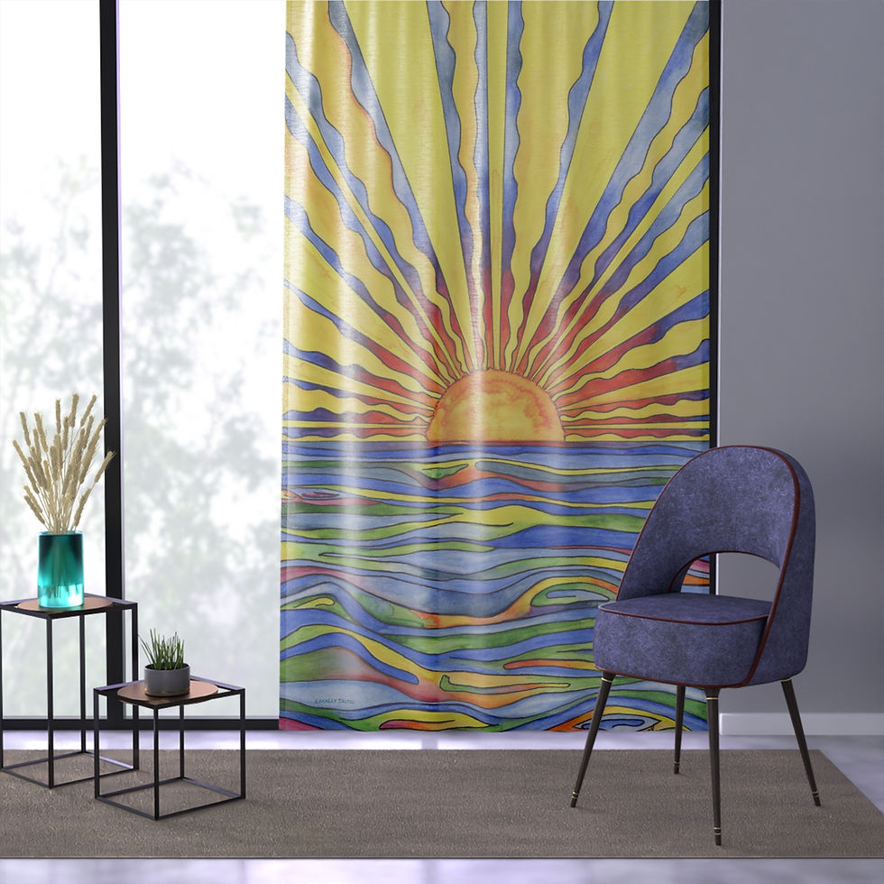 Thumbnail: Locally Salted Sun Rays Design Window Curtain