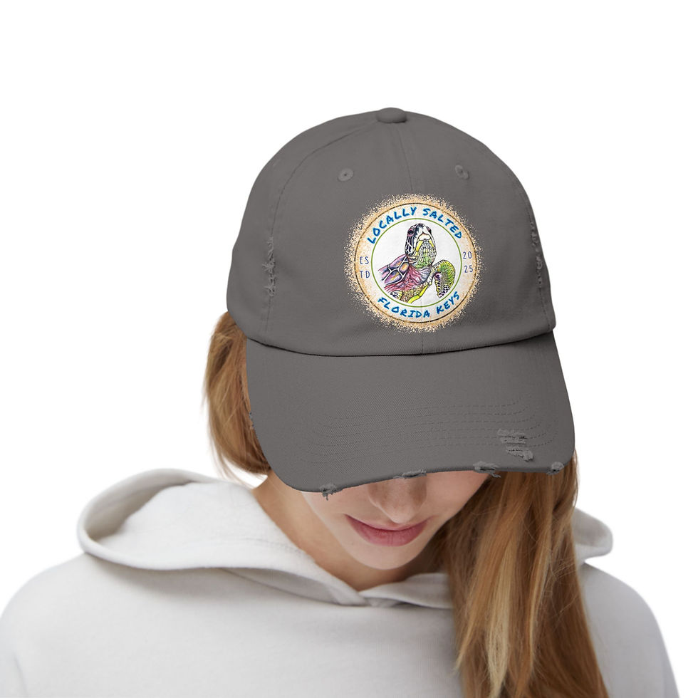 Thumbnail: Locally Salted Sea Turtle Unisex Distressed Cap