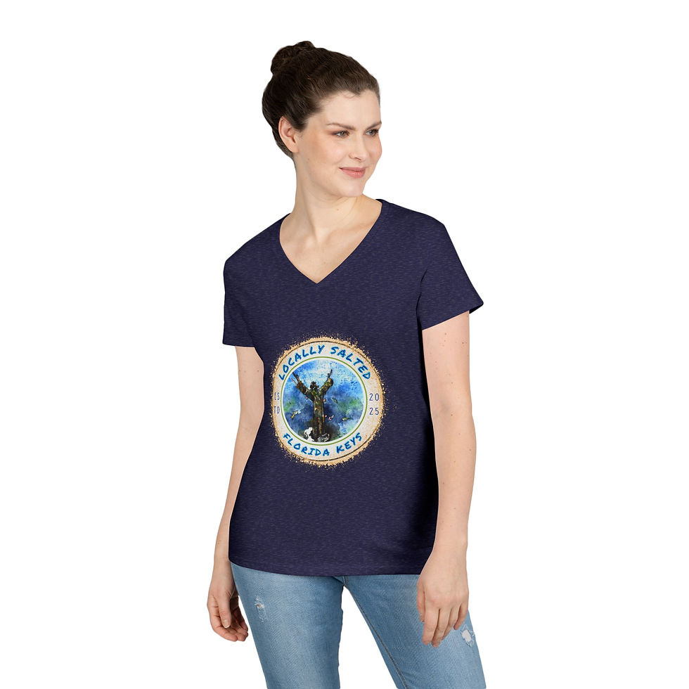 Thumbnail: Locally Salted Christ of the Abyss Ladies' V-Neck T-Shirt