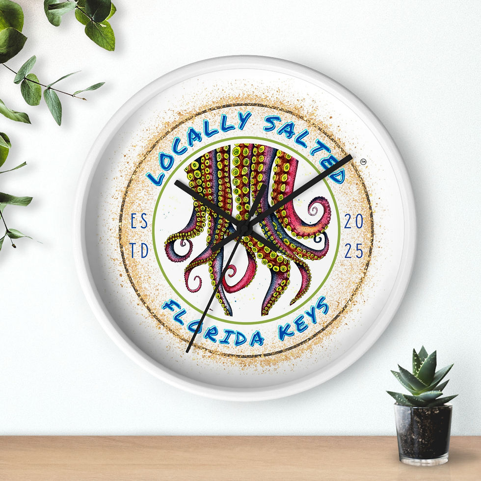 Locally Salted Florida Keys Inspired Wall Clock Tentacles