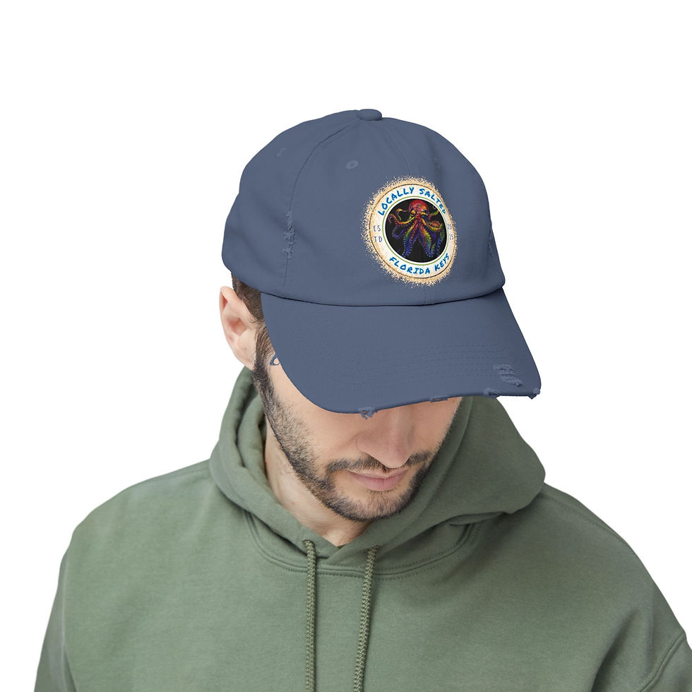 Thumbnail: Locally Salted Crazy Octopus Unisex Distressed Cap