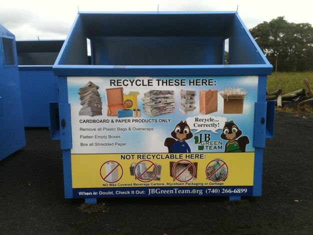 JB Green Team recycling bin
