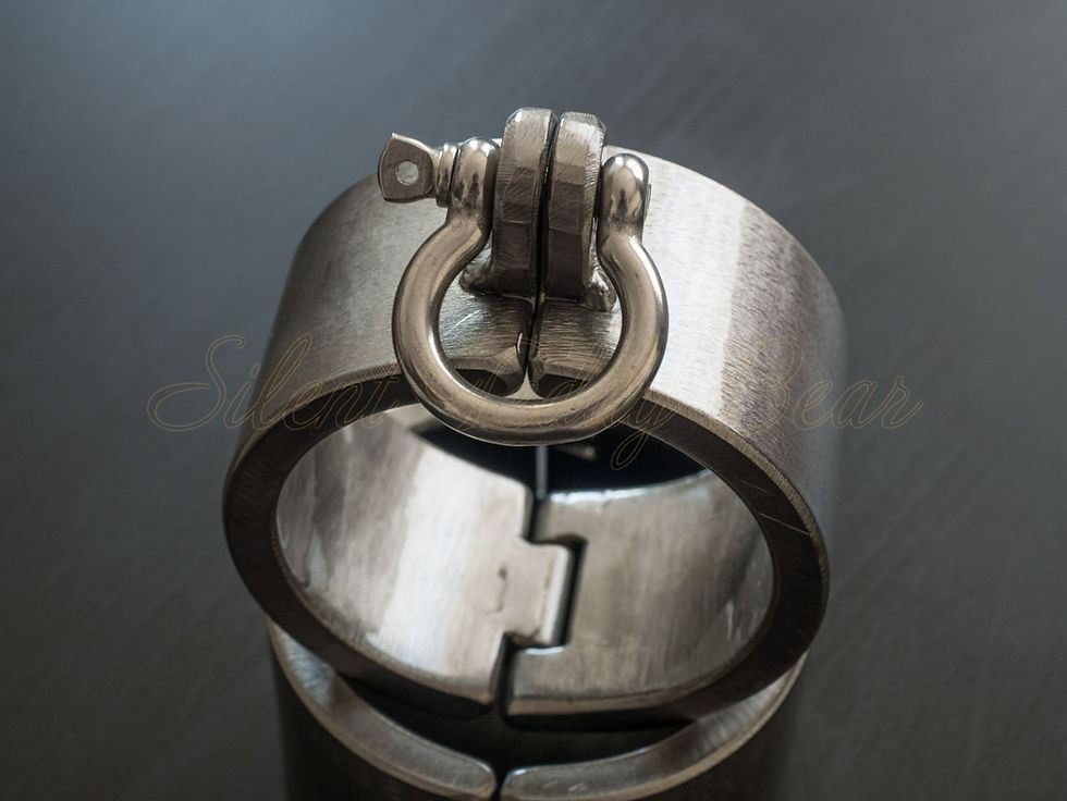 Thumbnail: BDSM very heavy shackles (1.6" wide). Steel restraints. Metal bondage irons