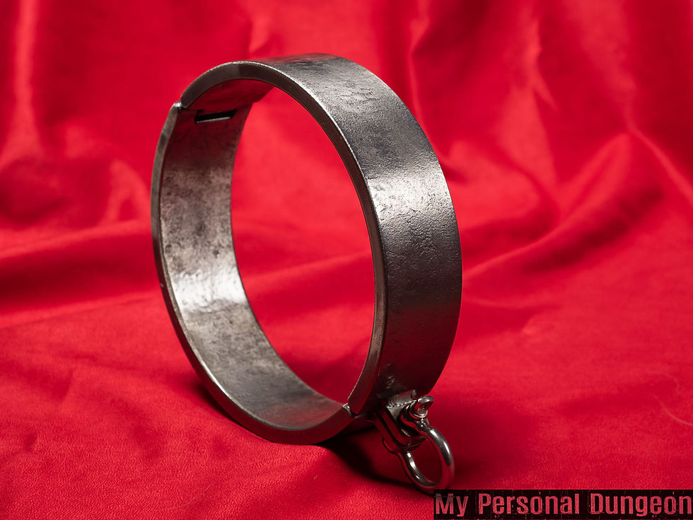 Thumbnail: BDSM very heavy shackles (1.6" wide). Steel restraints. Metal bondage irons