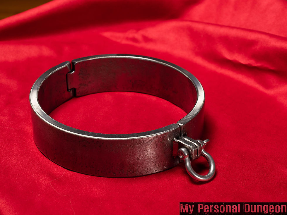 Thumbnail: BDSM very heavy shackles (1.6" wide). Steel restraints. Metal bondage irons