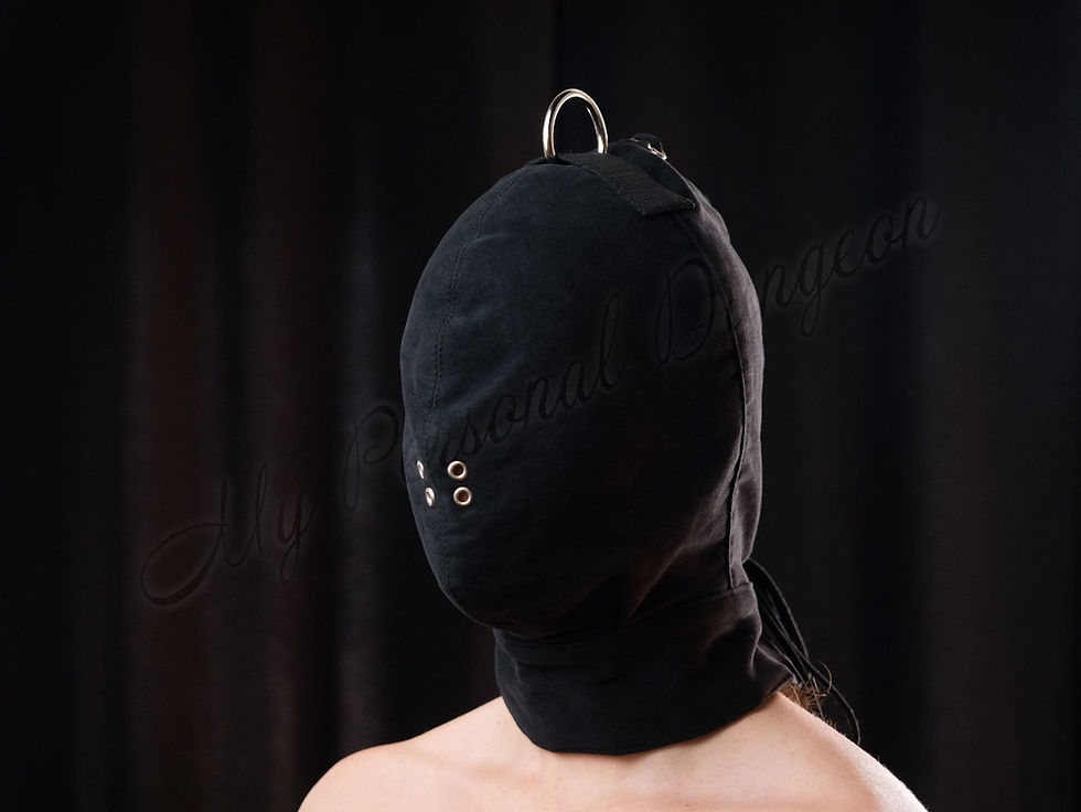 Thumbnail: Black Canvas Sensory Deprivation Hood for BDSM Fetish Play