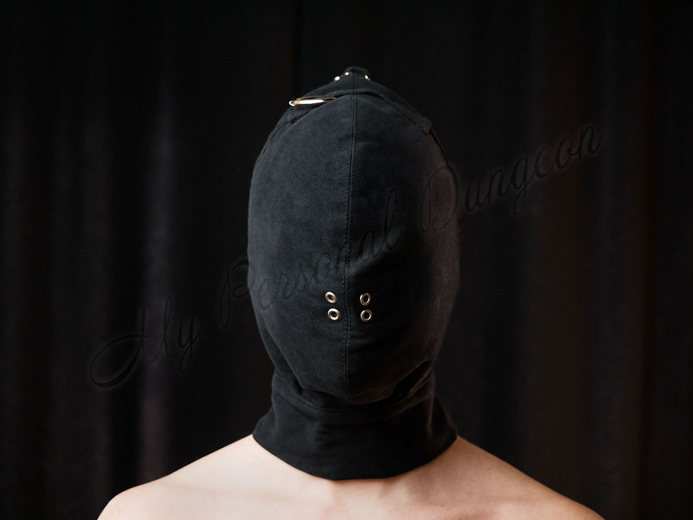 Thumbnail: Black Canvas Sensory Deprivation Hood for BDSM Fetish Play