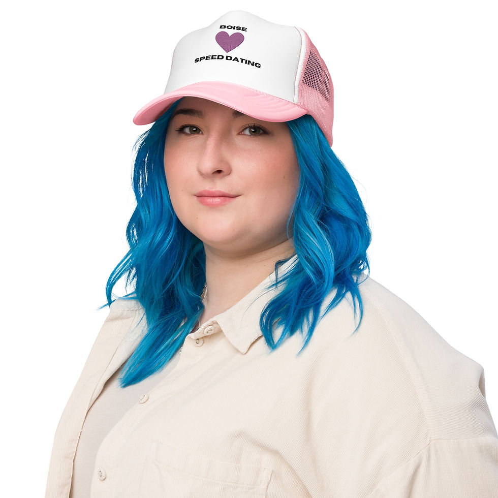 Thumbnail: Foam trucker hat with Boise Speed Dating Logo