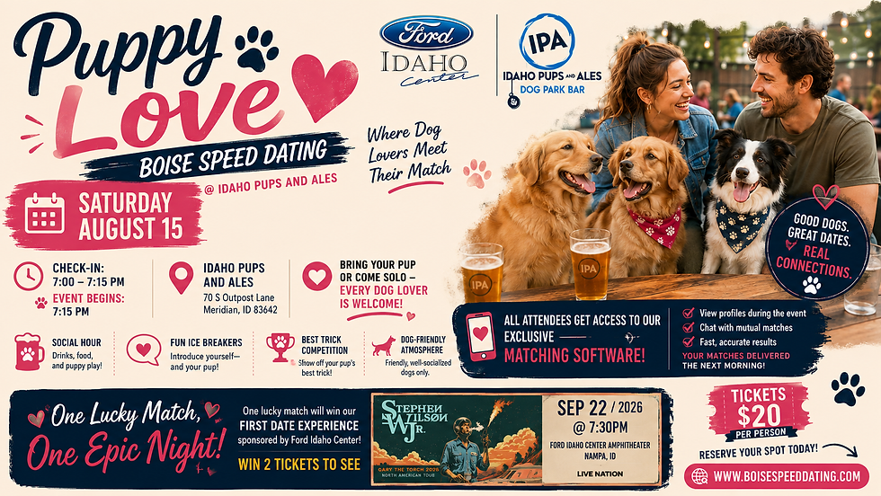 🐾 Puppy Love: Boise Speed Dating @ Idaho Pups and Ales 🐶❤️