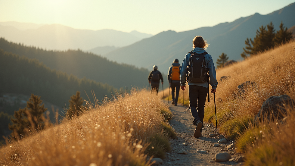 Close-up view of a group hiking trail in Boise foothills