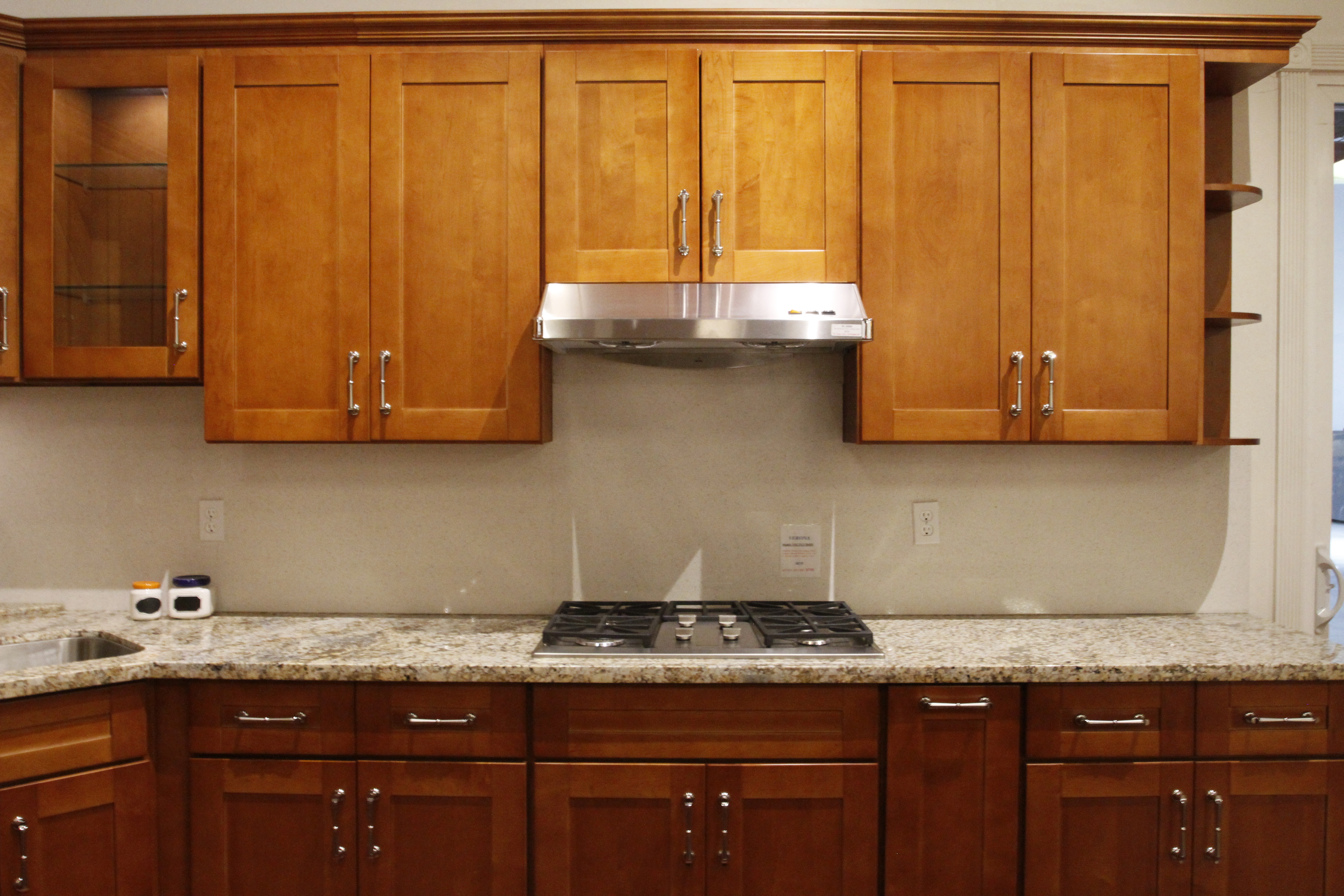 Honey Maple Shaker Hayward San Jose Kz Kitchen Cabinets Stone